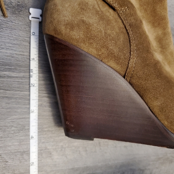 Frye Cece Tassel Lace Wedge Brown Bootie - Size 8.5 - Picture 8 of 11